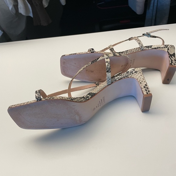 Schutz Kagenia Strappy Sandals Snakeskin Print Leather - Picture 2 of 6